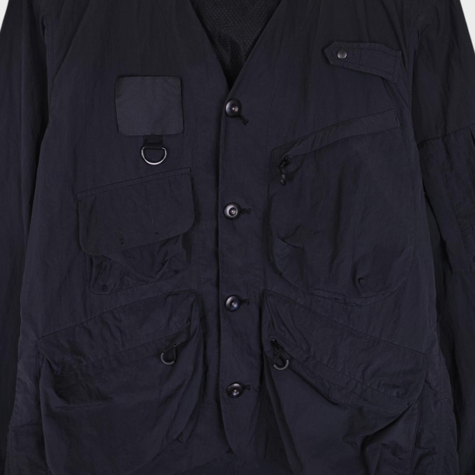 NORBIT BY HIROSHI NOZAWA Men's Navy Blue Nylon Utility Field Parka Jacket