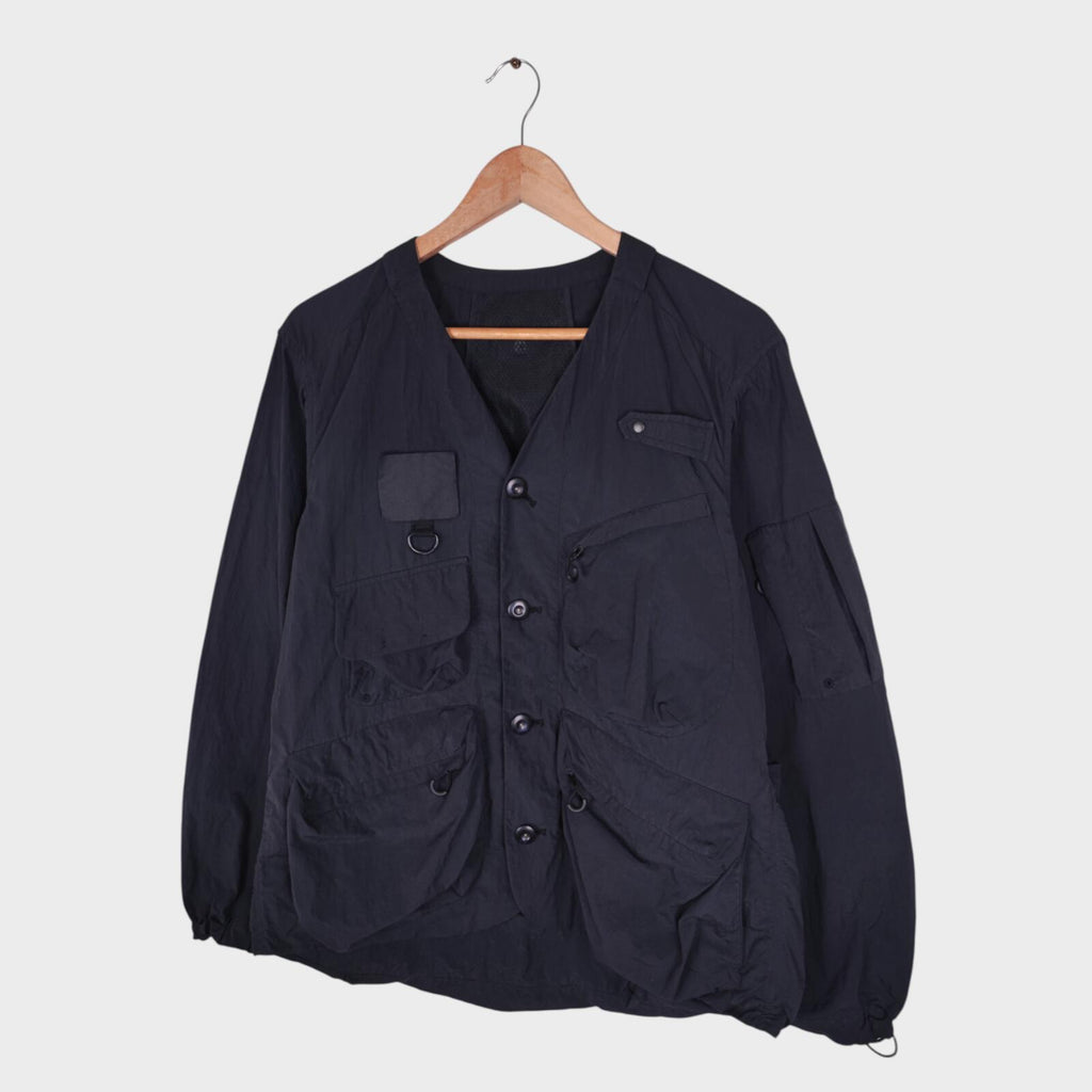 NORBIT BY HIROSHI NOZAWA Men's Navy Blue Nylon Utility Field Parka Jacket
