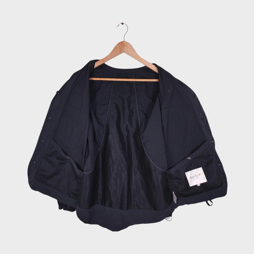 NORBIT BY HIROSHI NOZAWA Men's Navy Blue Nylon Utility Field Parka Jacket