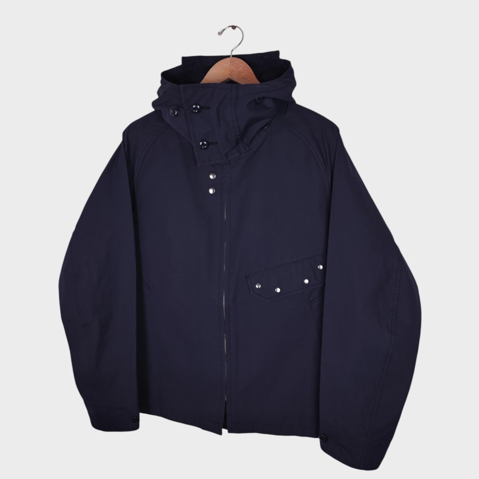 SOUNDMAN Men's Made in Japan Navy Blue Cotton Military Parka Jacket