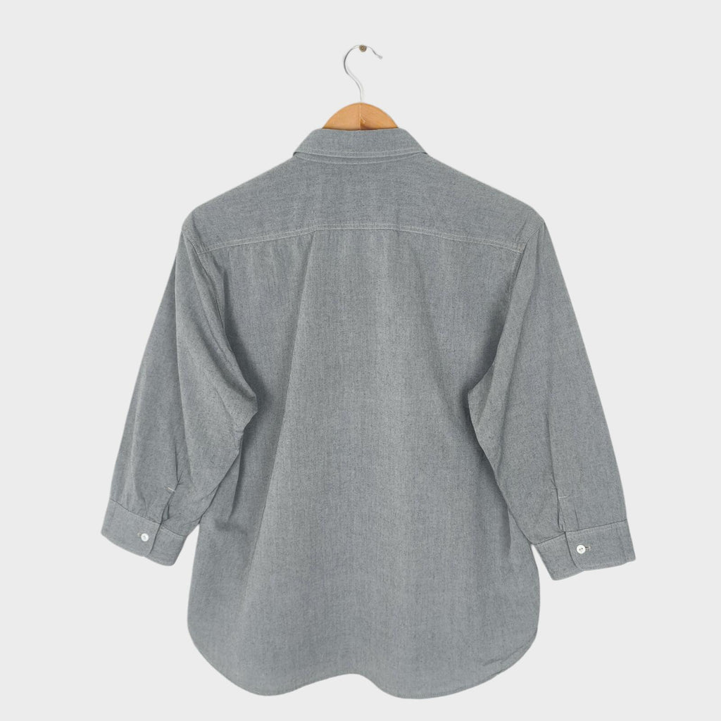 SUGAR CANE Men's Made in Japan 3/4 Sleeve Grey Shirt