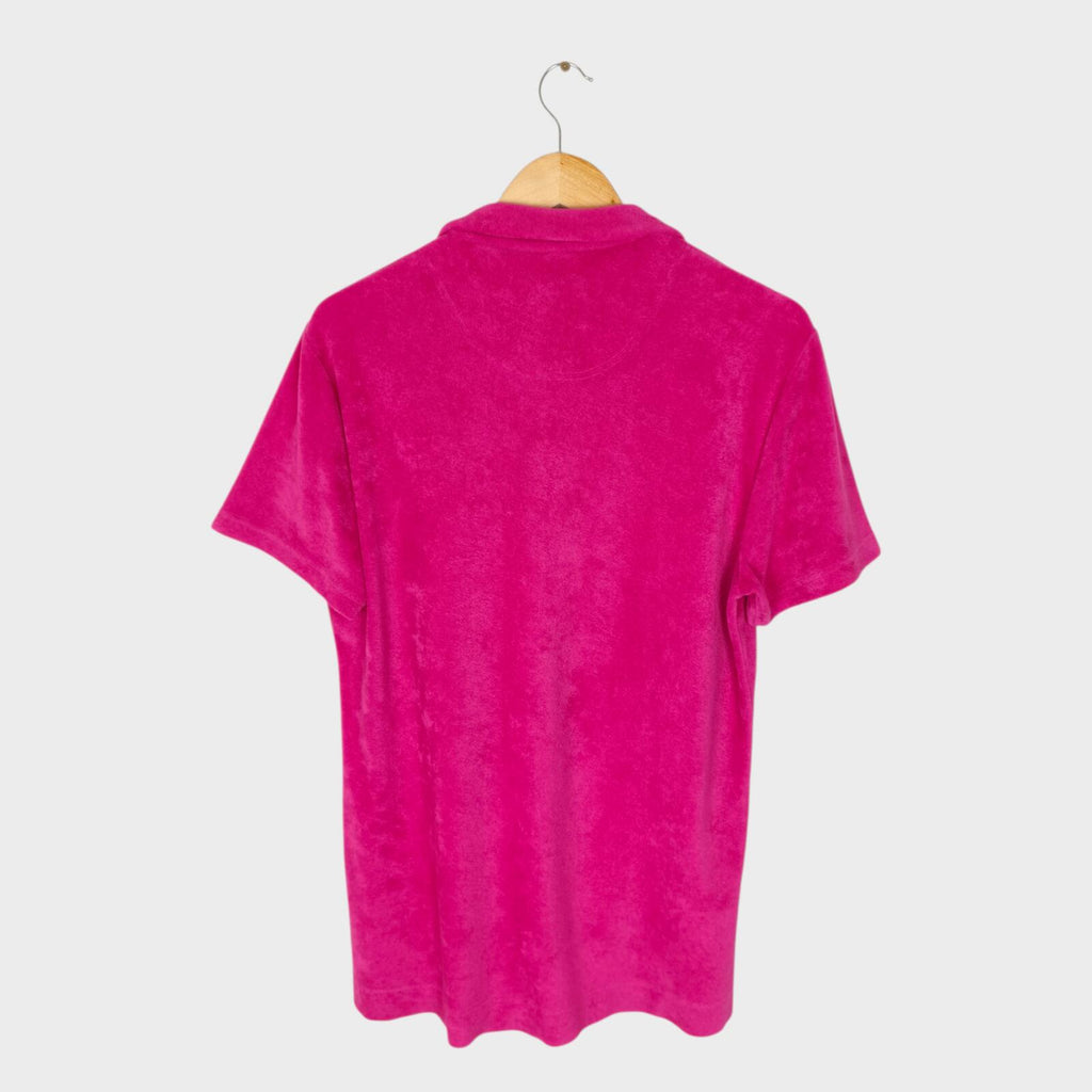 ORLEBAR BROWN Men's Hot Pink Terry Towelling Polo Shirt