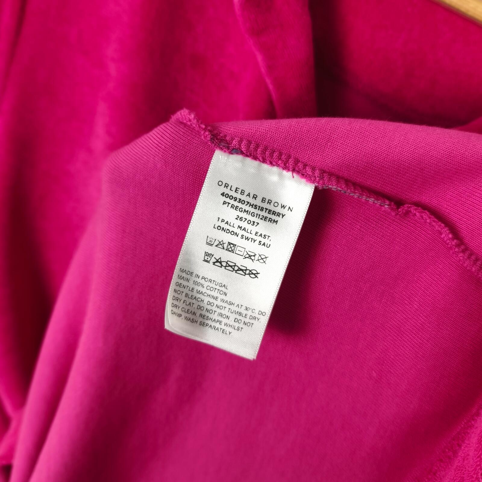 ORLEBAR BROWN Men's Hot Pink Terry Towelling Polo Shirt