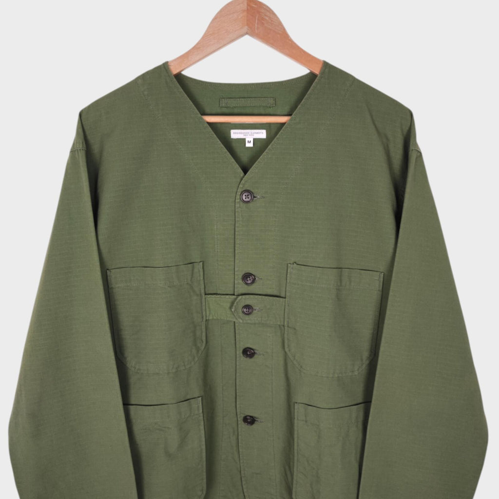 ENGINEERED GARMENTS Men's Green Made in USA Ripstop Cotton Cardigan Jacket