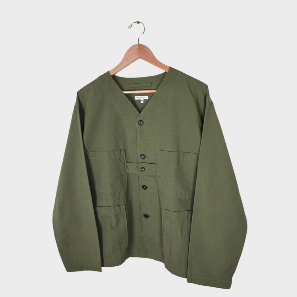 ENGINEERED GARMENTS Men's Green Made in USA Ripstop Cotton Cardigan Jacket