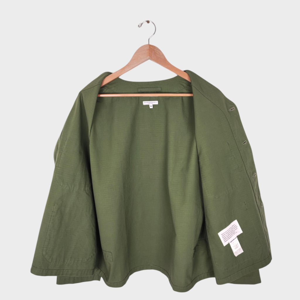 ENGINEERED GARMENTS Men's Green Made in USA Ripstop Cotton Cardigan Jacket