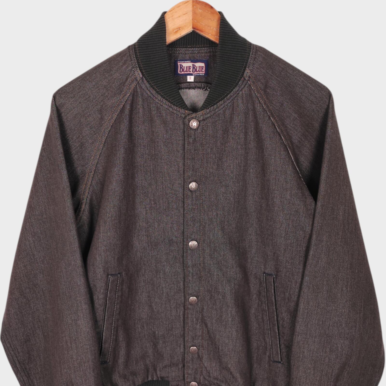 BLUE BLUE JAPAN Men's Made in Japan Brown Denim Bomber Jacket