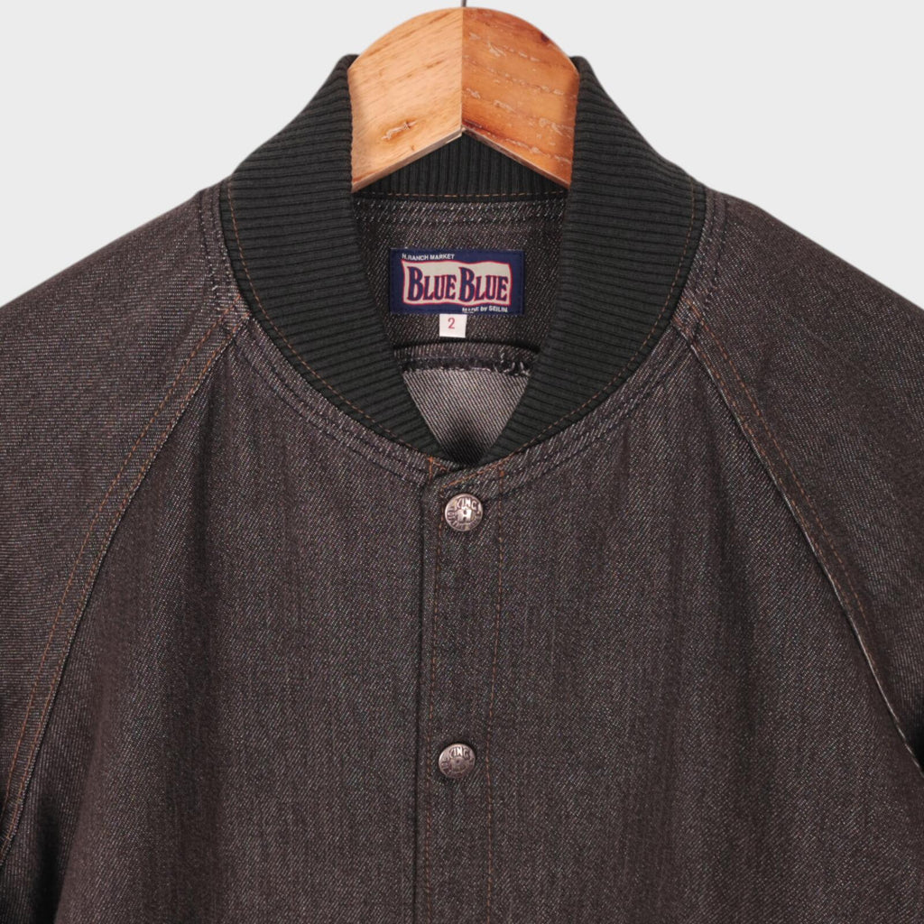 BLUE BLUE JAPAN Men's Made in Japan Brown Denim Bomber Jacket