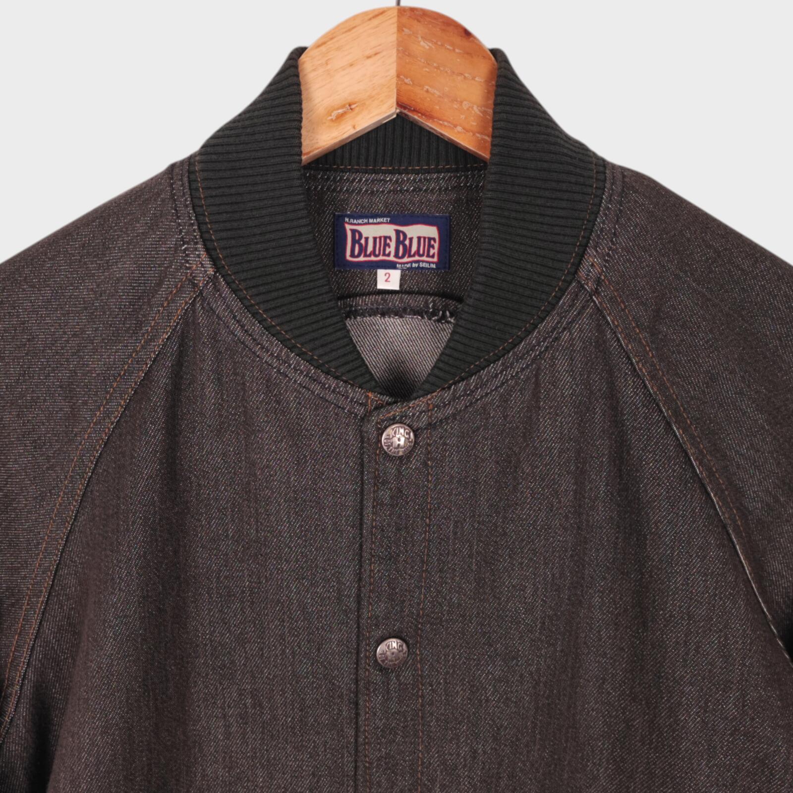 BLUE BLUE JAPAN Men's Made in Japan Brown Denim Bomber Jacket
