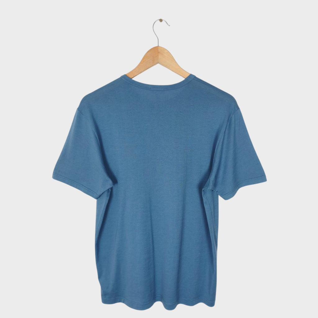 SUNSPEL Men's Made in England Blue Pima Cotton Crewneck T-Shirt