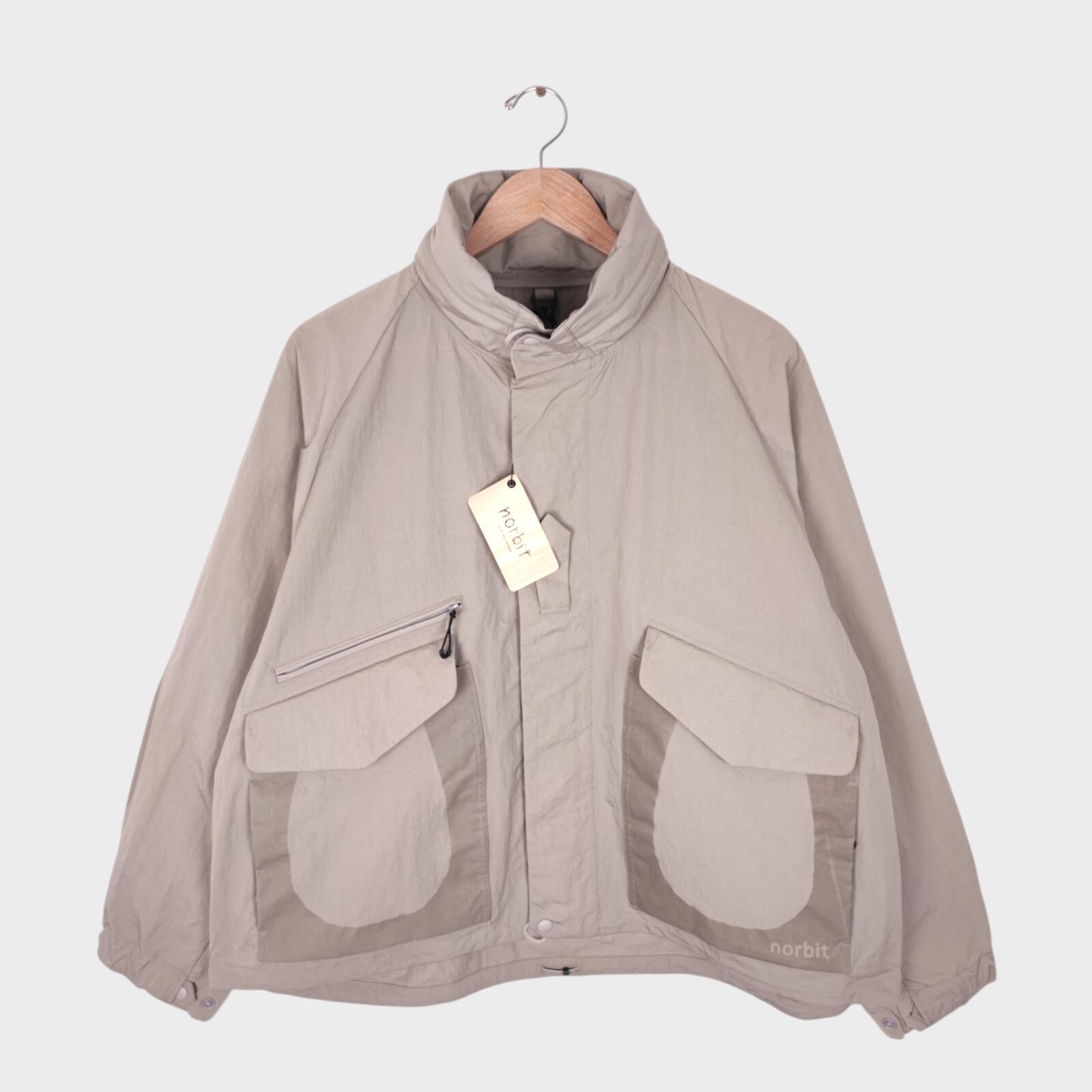 NORBIT BY HIROSHI NOZAWA Men's Grey Field Track Parka Jacket