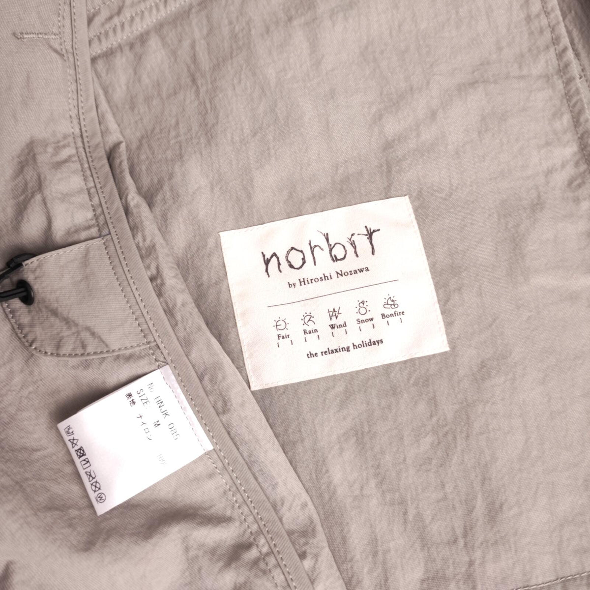 NORBIT BY HIROSHI NOZAWA Men's Grey Field Track Parka Jacket