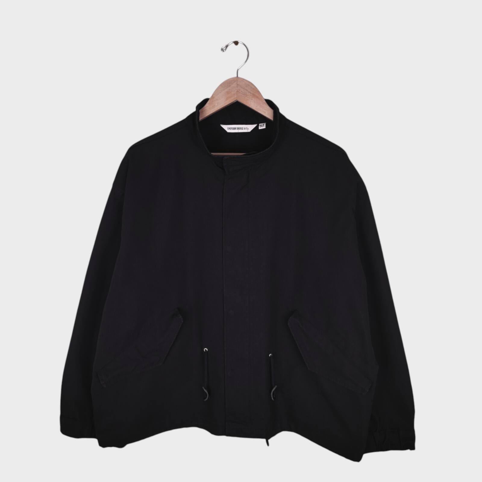 UNIFORM BRIDGE Men's Black Oversized Fit M65 Fishtail Jacket