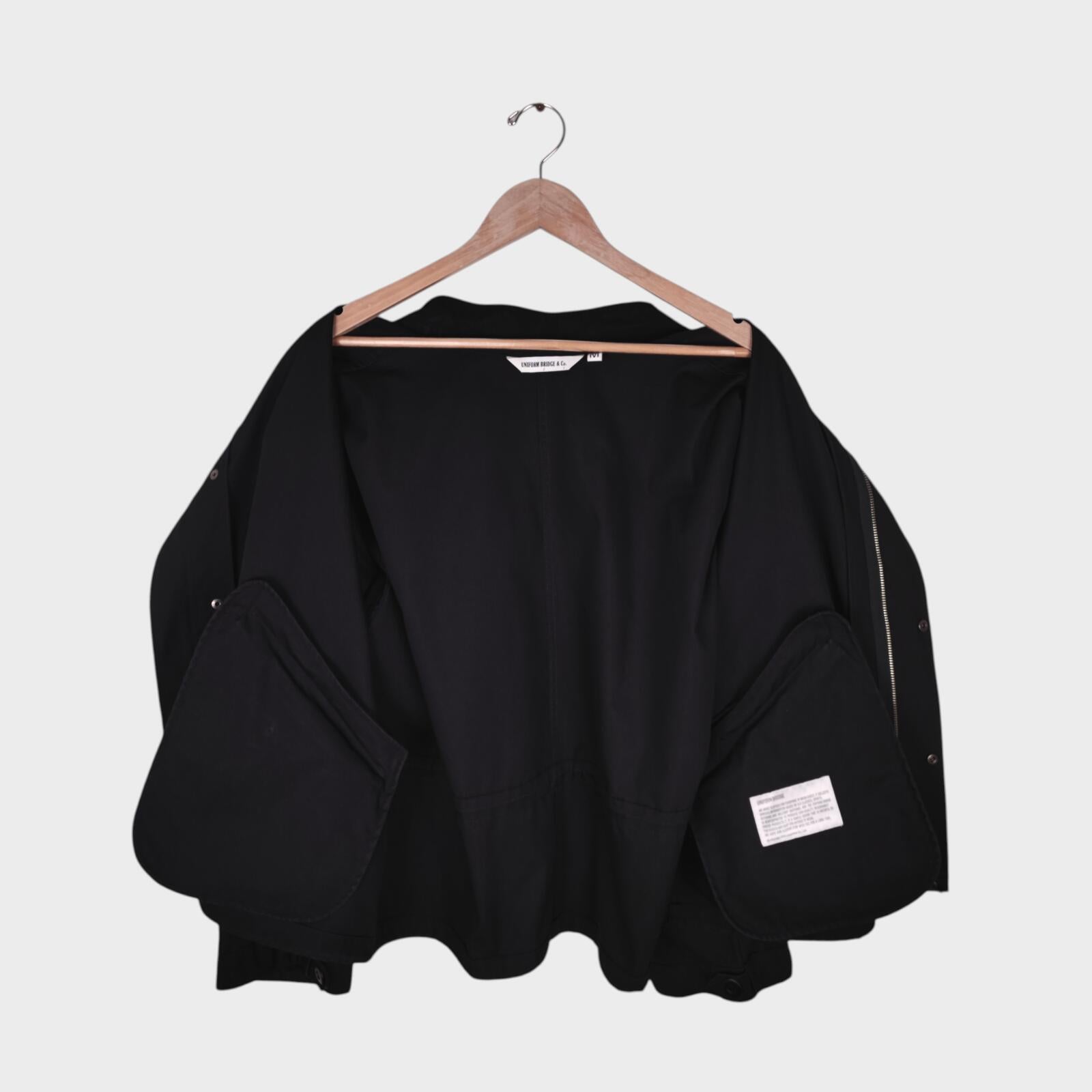 UNIFORM BRIDGE Men's Black Oversized Fit M65 Fishtail Jacket