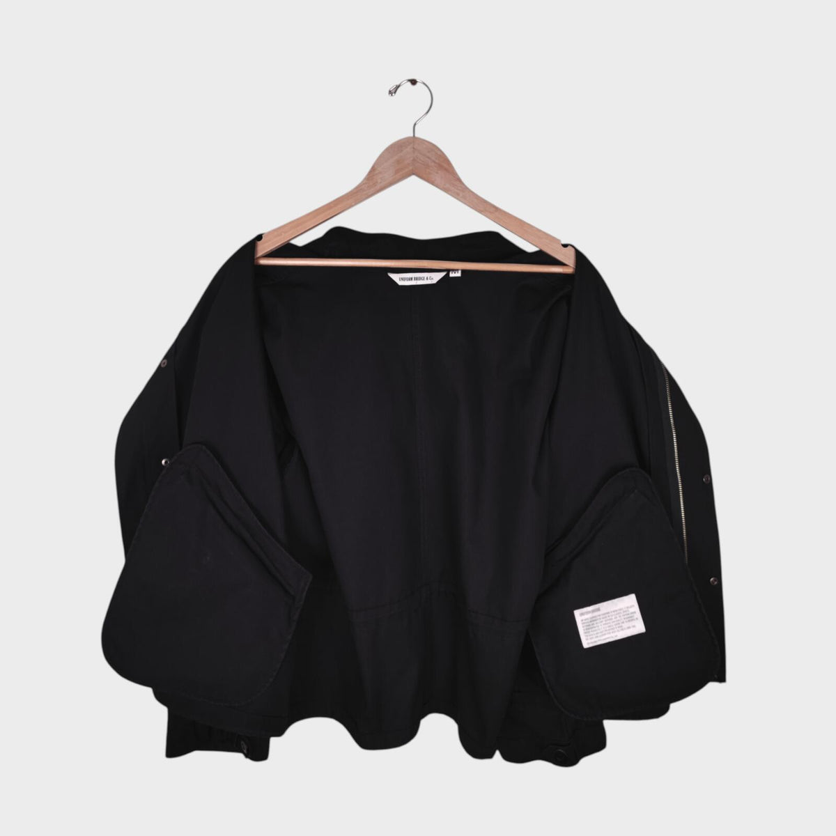 UNIFORM BRIDGE Men's Black Oversized Fit M65 Fishtail Jacket