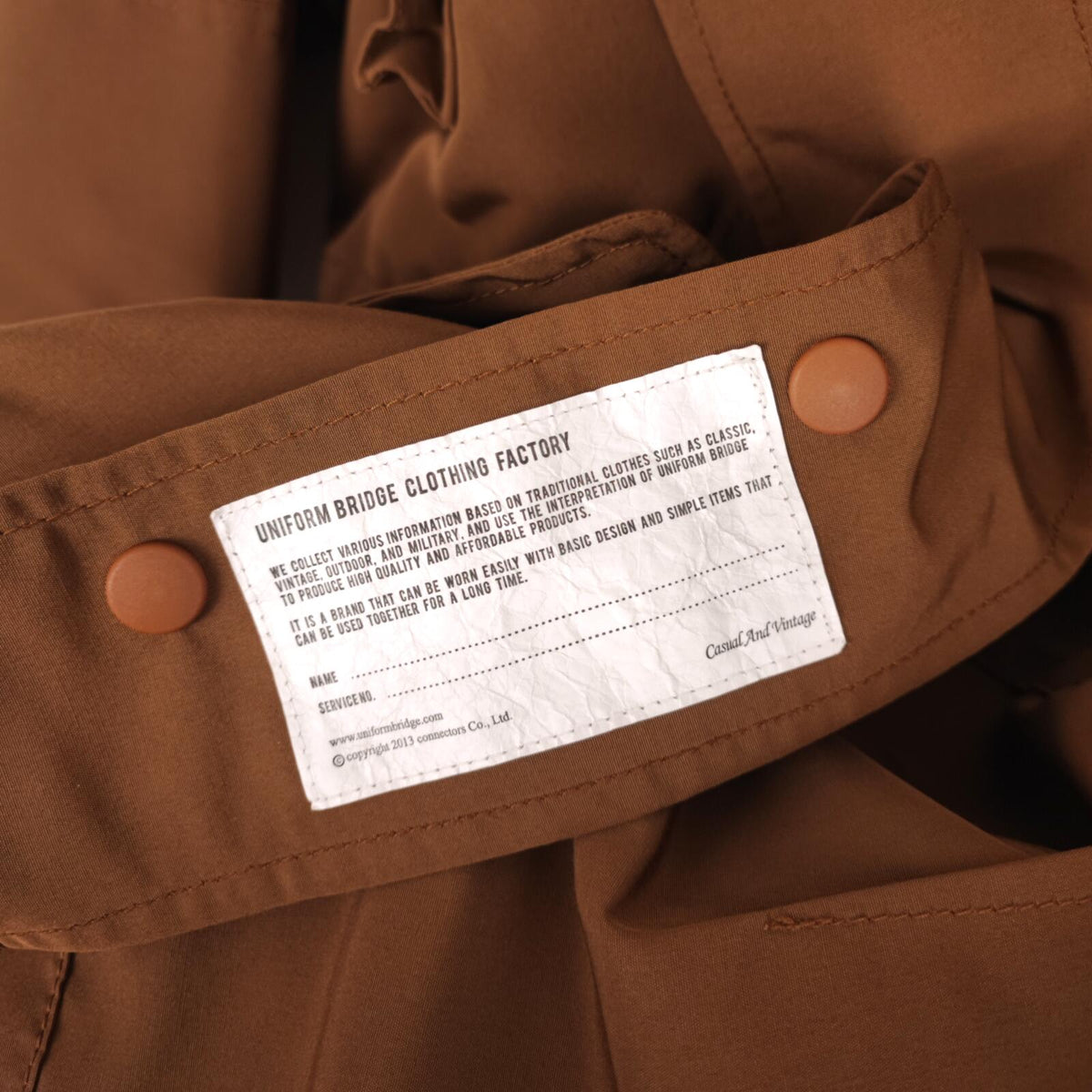 UNIFORM BRIDGE Men's Brown Canadian Combat Jacket