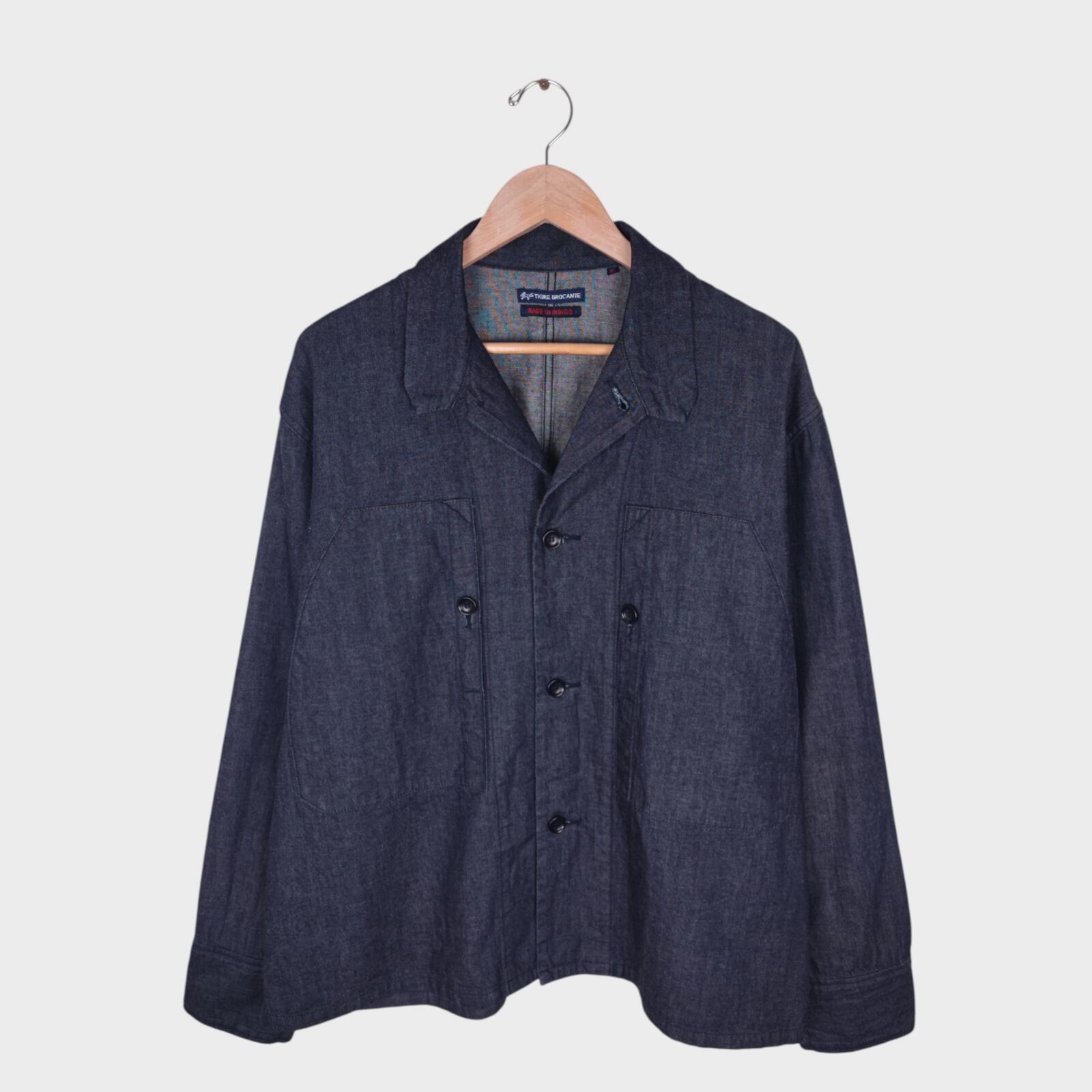 TIGRE BROCANTE Men's Made in Japan Relaxed Fit Denim Utility Jacket