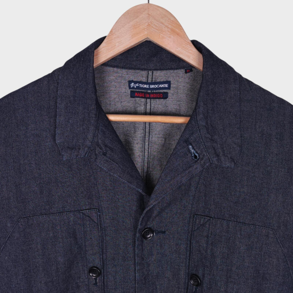 TIGRE BROCANTE Men's Made in Japan Relaxed Fit Denim Utility Jacket