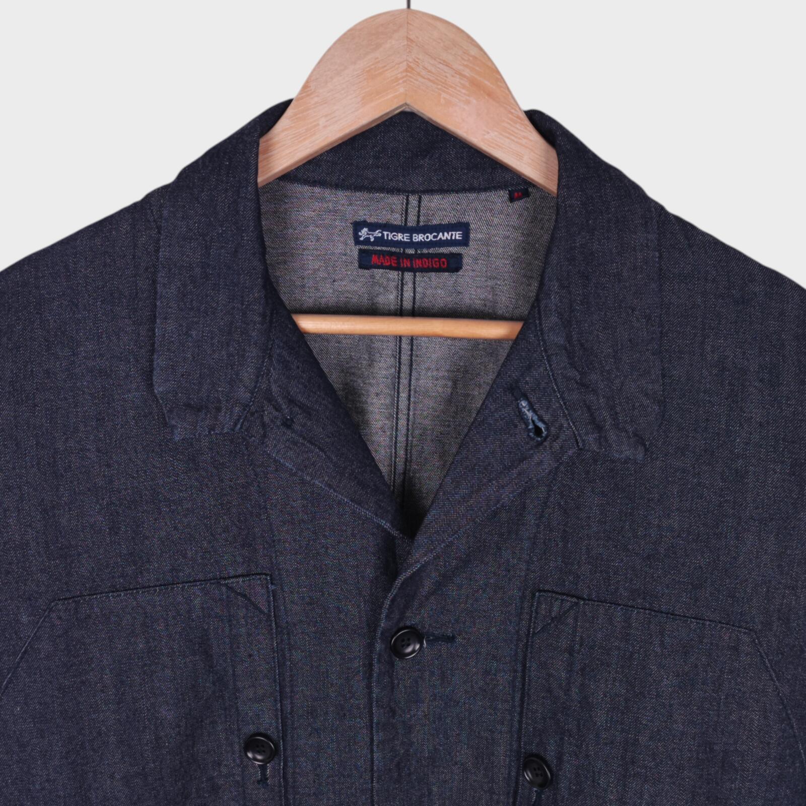 TIGRE BROCANTE Men's Made in Japan Relaxed Fit Denim Utility Jacket