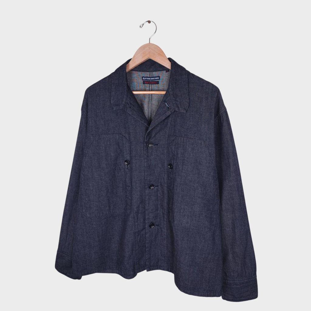 TIGRE BROCANTE Men's Made in Japan Relaxed Fit Denim Utility Jacket