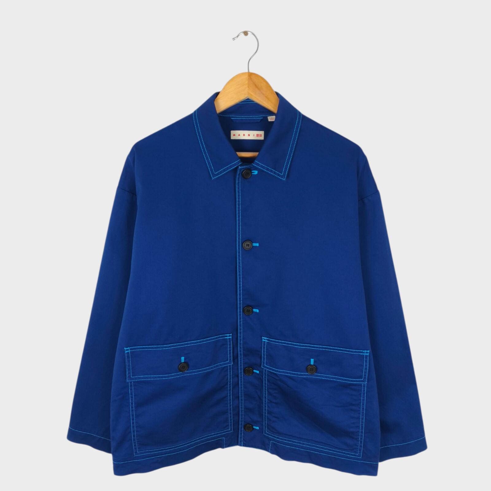 MARNI x UNIQLO Men's Blue Cotton Twill Utility Chore Jacket