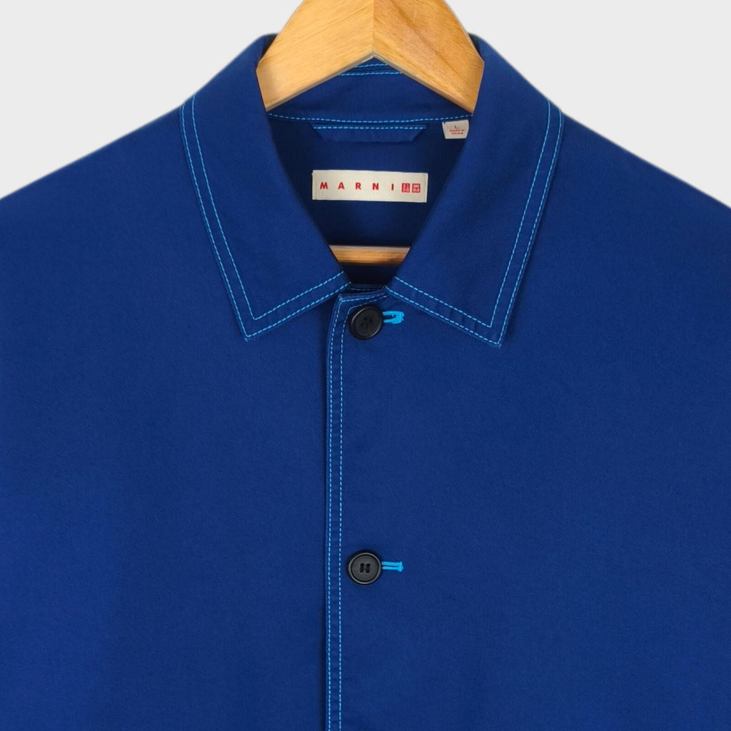 MARNI x UNIQLO Men's Blue Cotton Twill Utility Chore Jacket