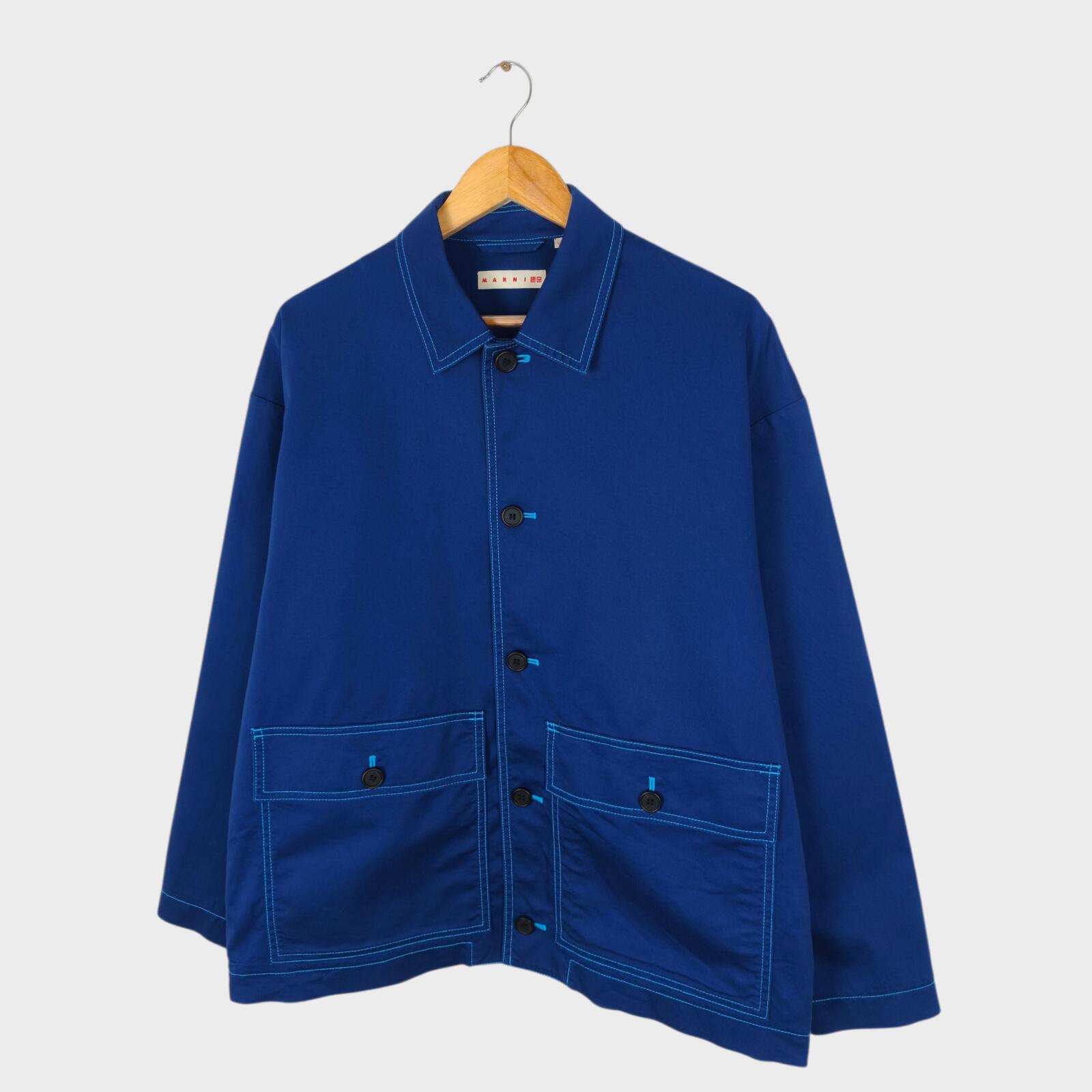 MARNI x UNIQLO Men's Blue Cotton Twill Utility Chore Jacket