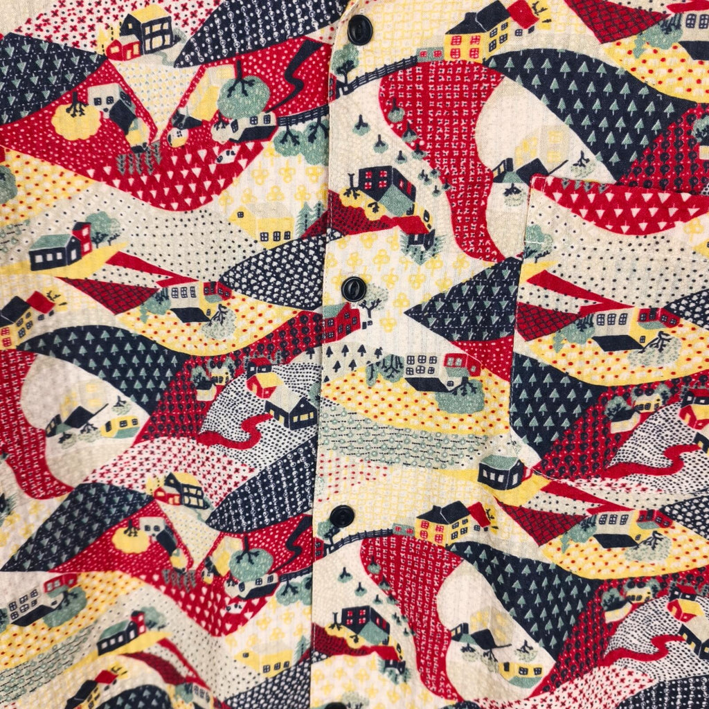 YMC You Must Create Men's Malick Seersucker Commune Print Shirt
