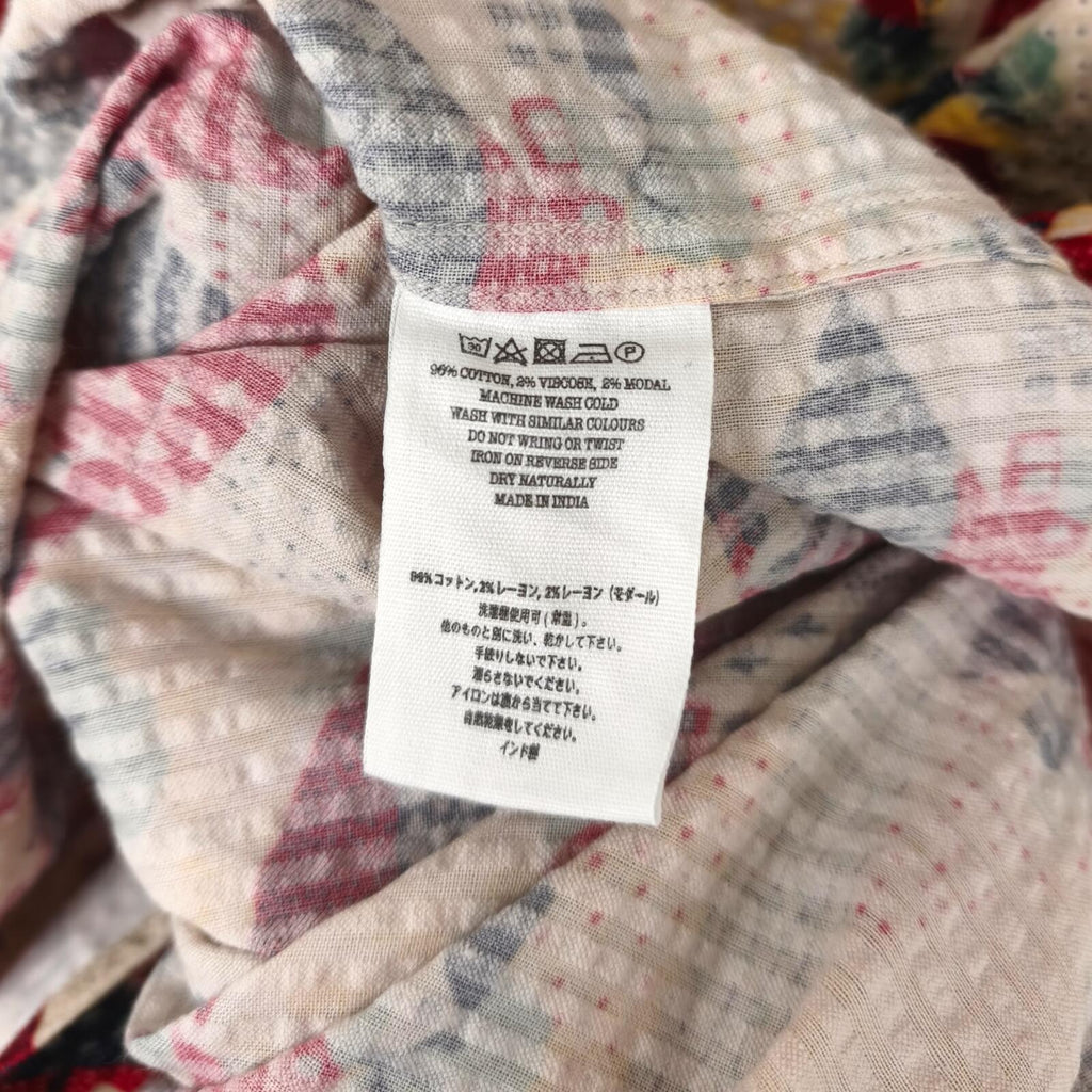 YMC You Must Create Men's Malick Seersucker Commune Print Shirt