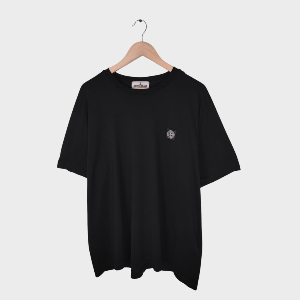 STONE ISLAND Men's Black Embroidered Badge T-Shirt