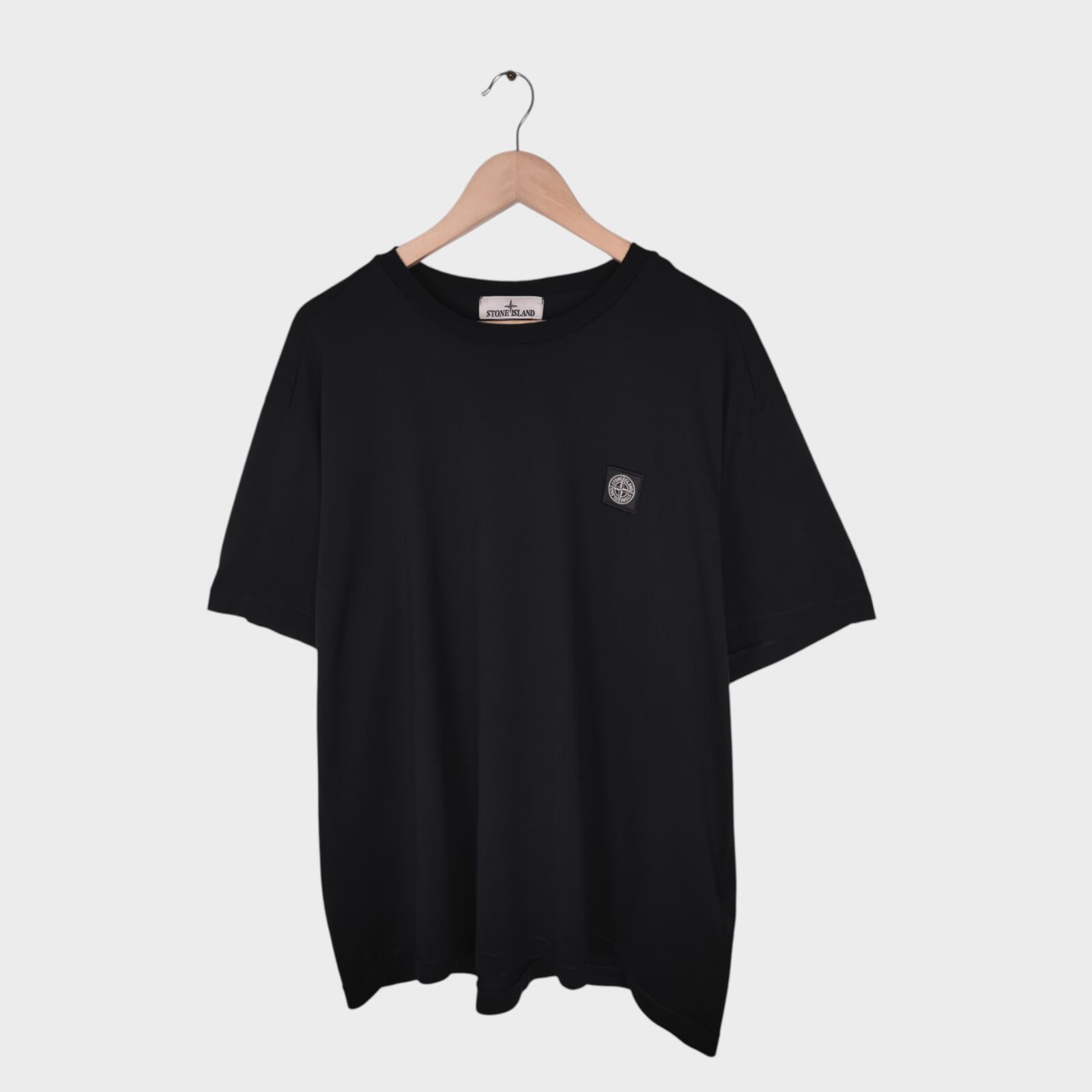 STONE ISLAND Men's Black Embroidered Badge T-Shirt