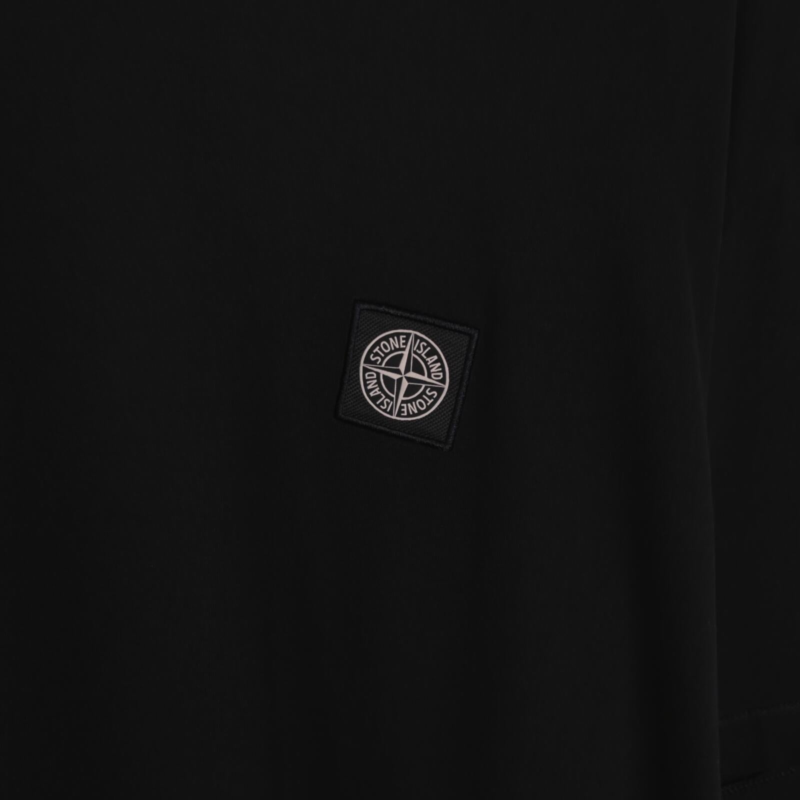 STONE ISLAND Men's Black Embroidered Badge T-Shirt