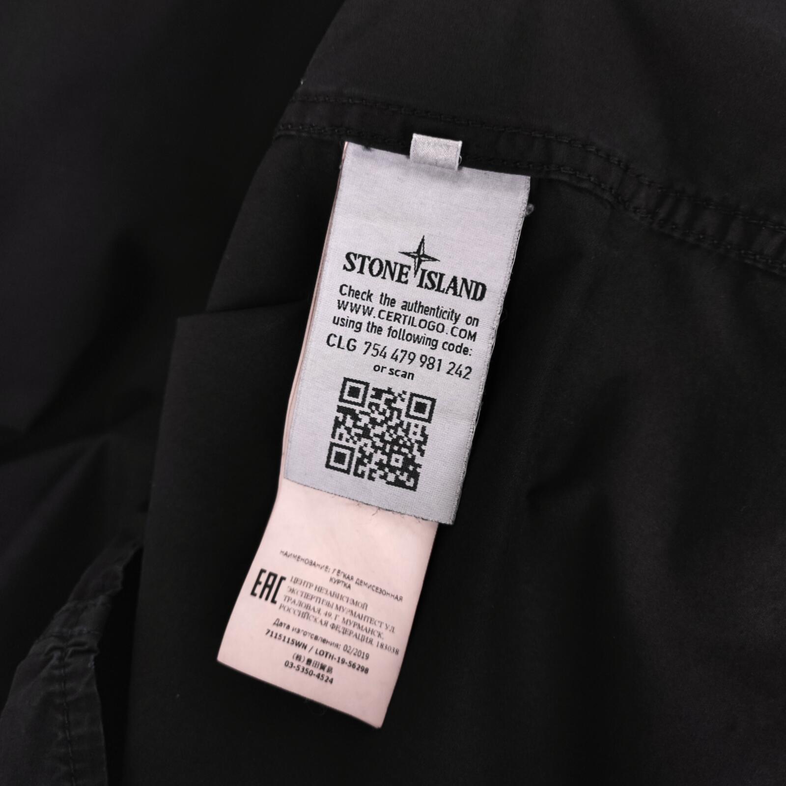 STONE ISLAND Men's Black Garment Dyed Zip Overshirt Jacket