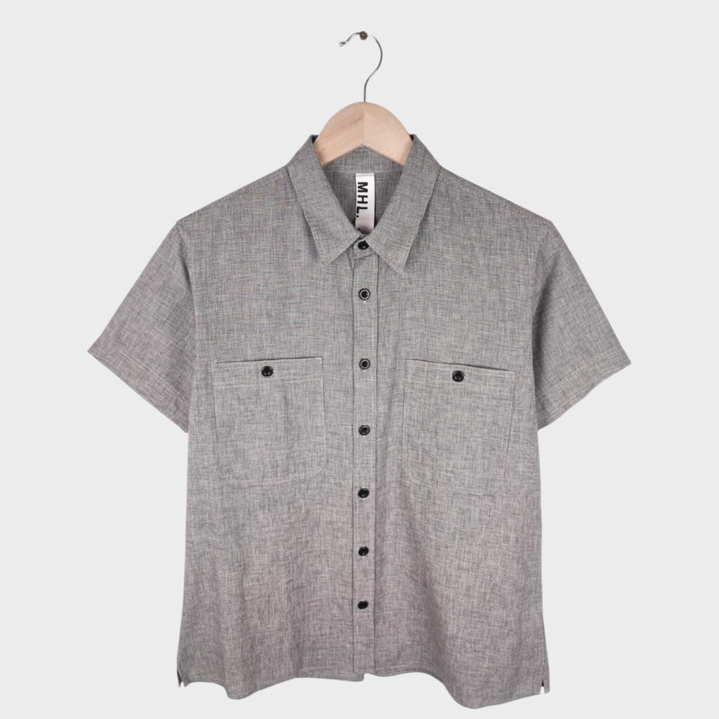 MHL MARGARET HOWELL Men's Short Sleeved Micro Dogtooth Shirt
