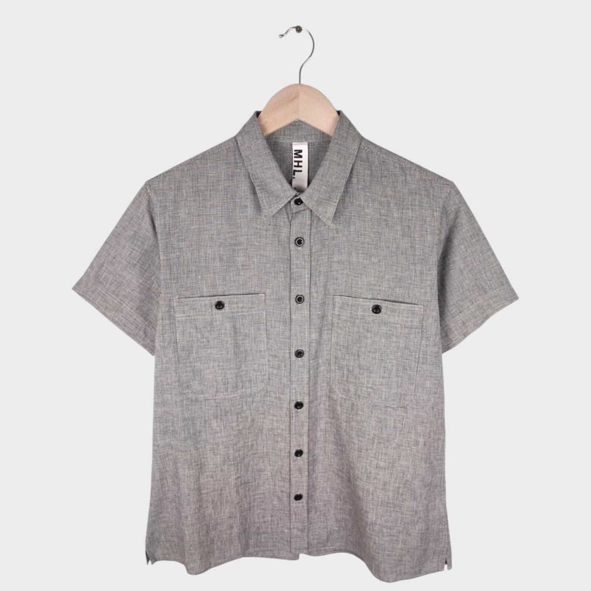 MHL MARGARET HOWELL Men's Short Sleeved Micro Dogtooth Shirt