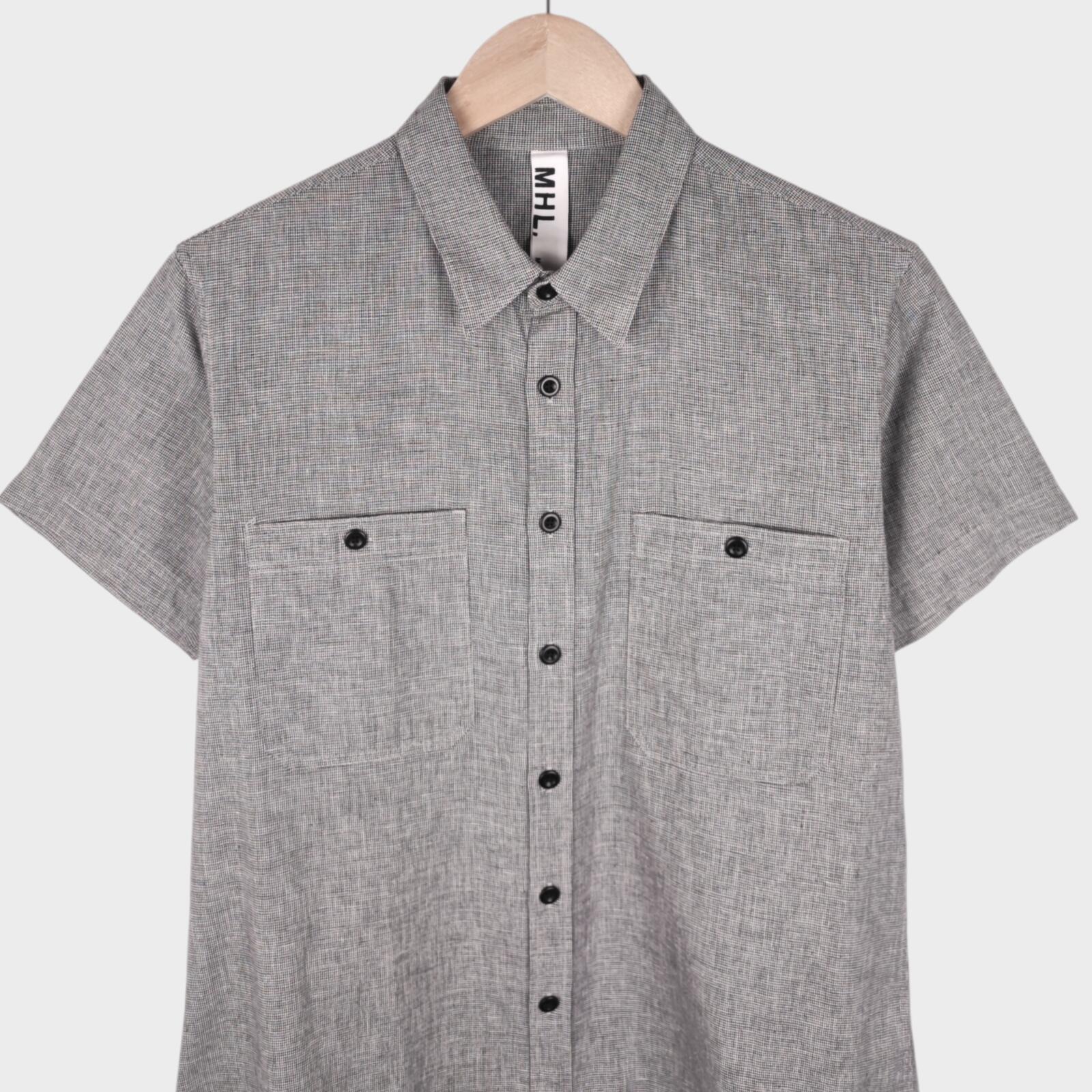 MHL MARGARET HOWELL Men's Short Sleeved Micro Dogtooth Shirt