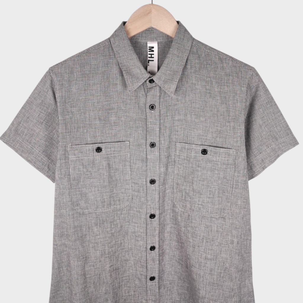MHL MARGARET HOWELL Men's Short Sleeved Micro Dogtooth Shirt