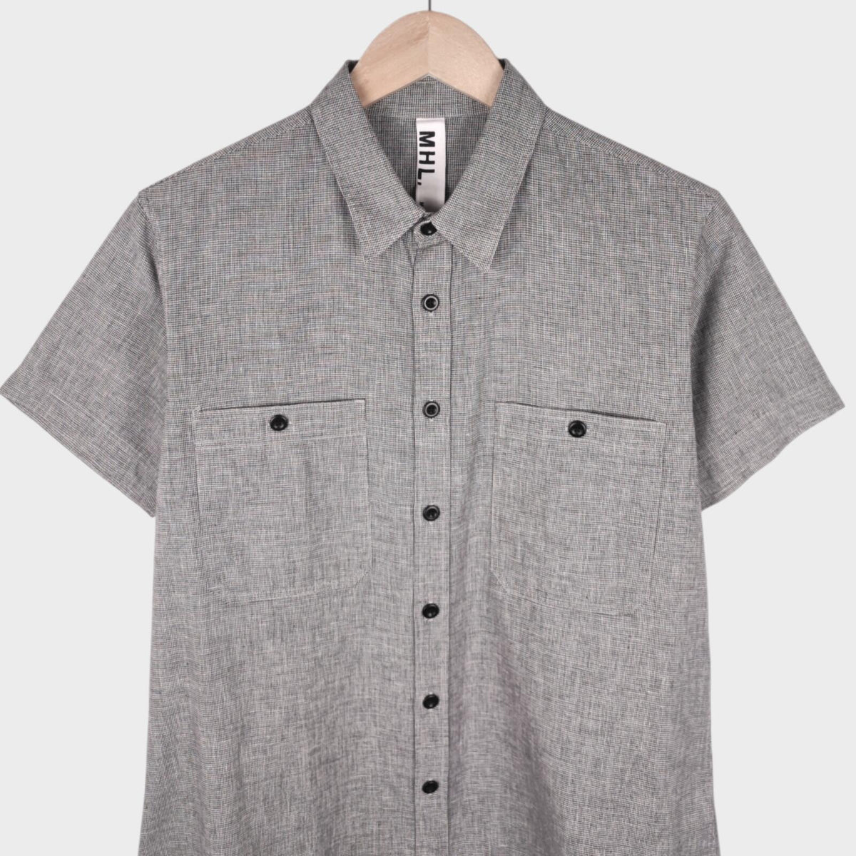 MHL MARGARET HOWELL Men's Short Sleeved Micro Dogtooth Shirt