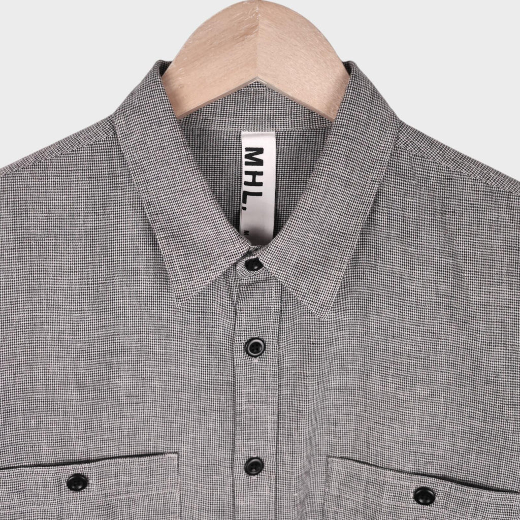 MHL MARGARET HOWELL Men's Short Sleeved Micro Dogtooth Shirt