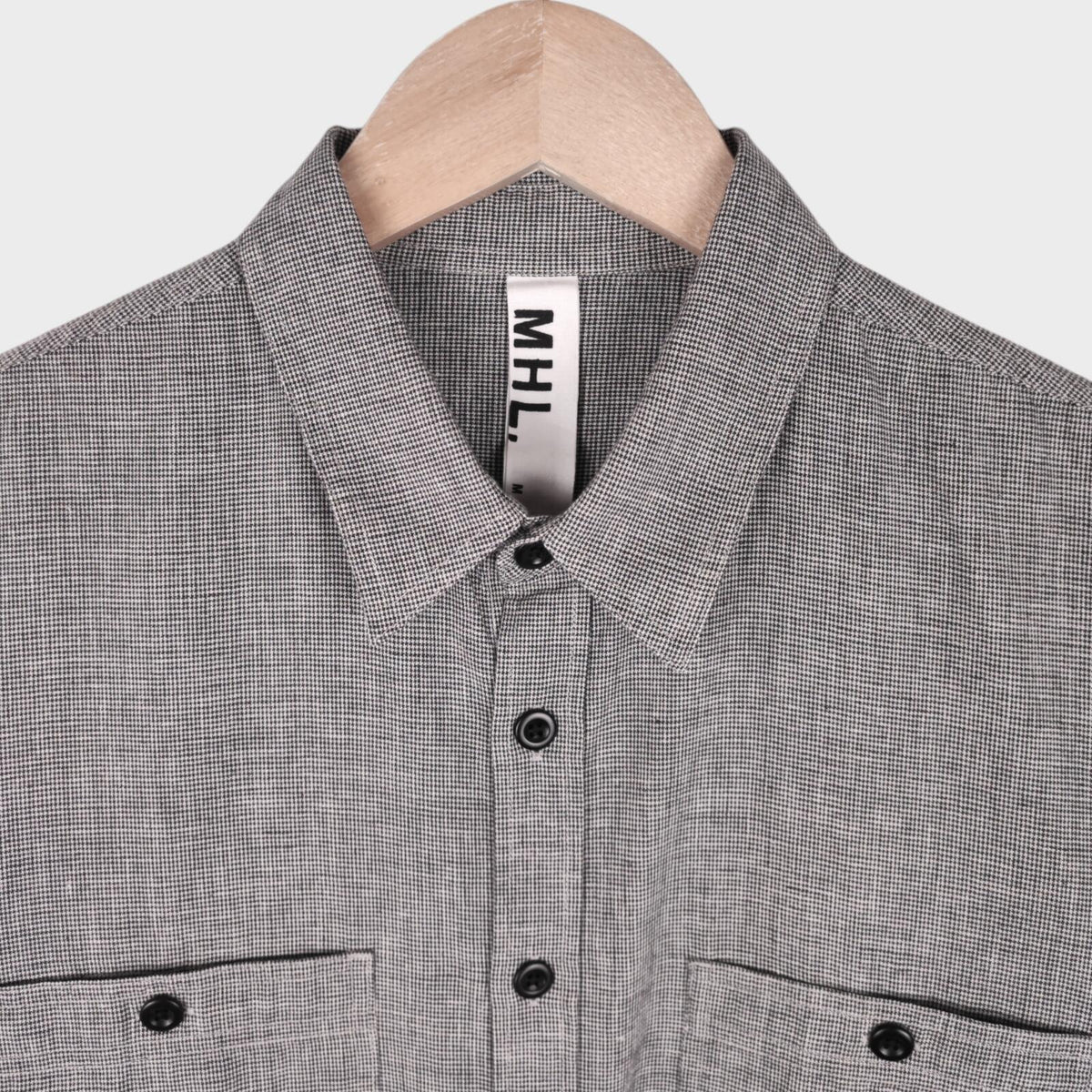 MHL MARGARET HOWELL Men's Short Sleeved Micro Dogtooth Shirt