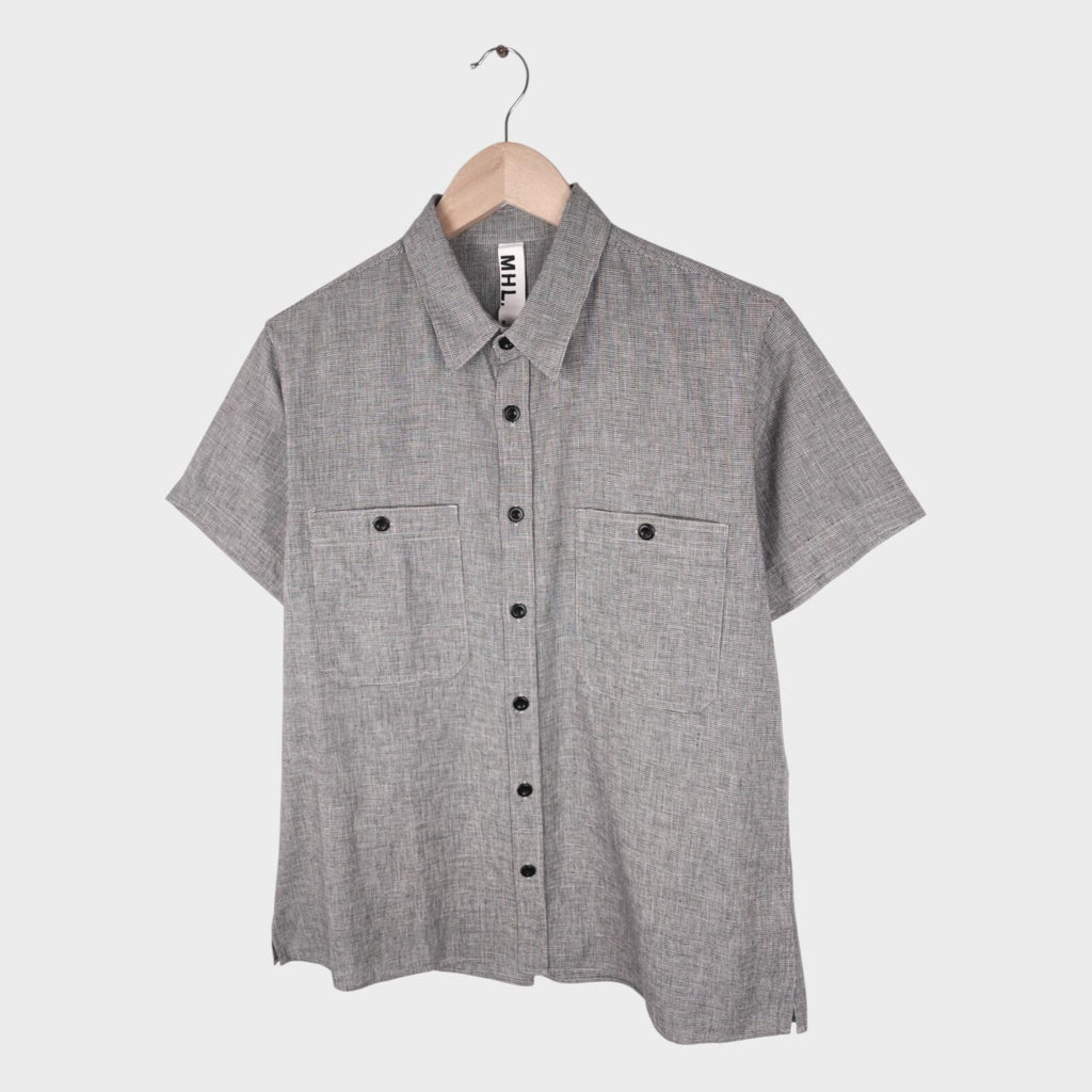 MHL MARGARET HOWELL Men's Short Sleeved Micro Dogtooth Shirt