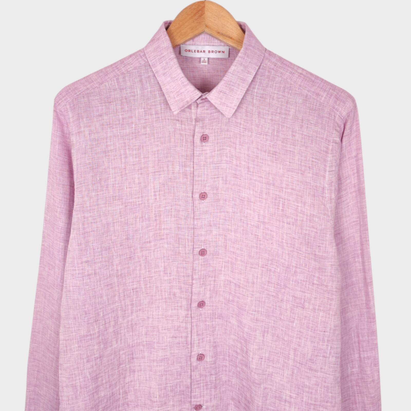 ORLEBAR BROWN Men's Purple 100% Linen Shirt
