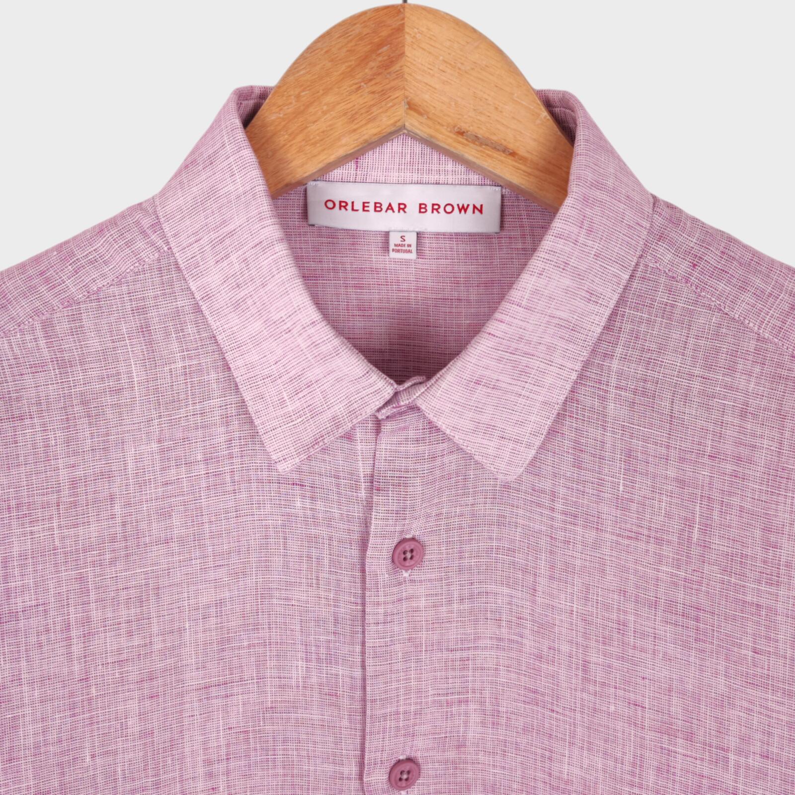 ORLEBAR BROWN Men's Purple 100% Linen Shirt