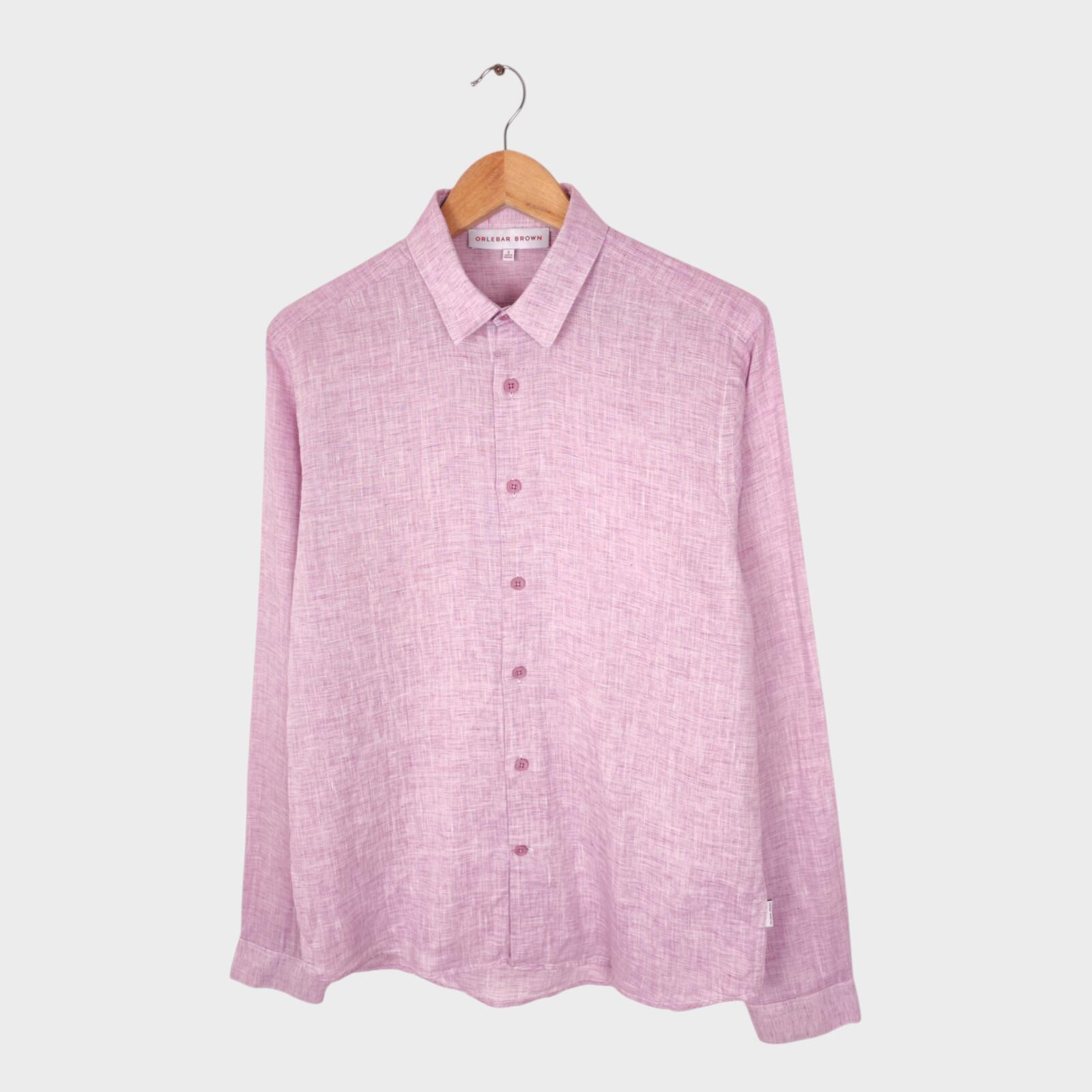 ORLEBAR BROWN Men's Purple 100% Linen Shirt