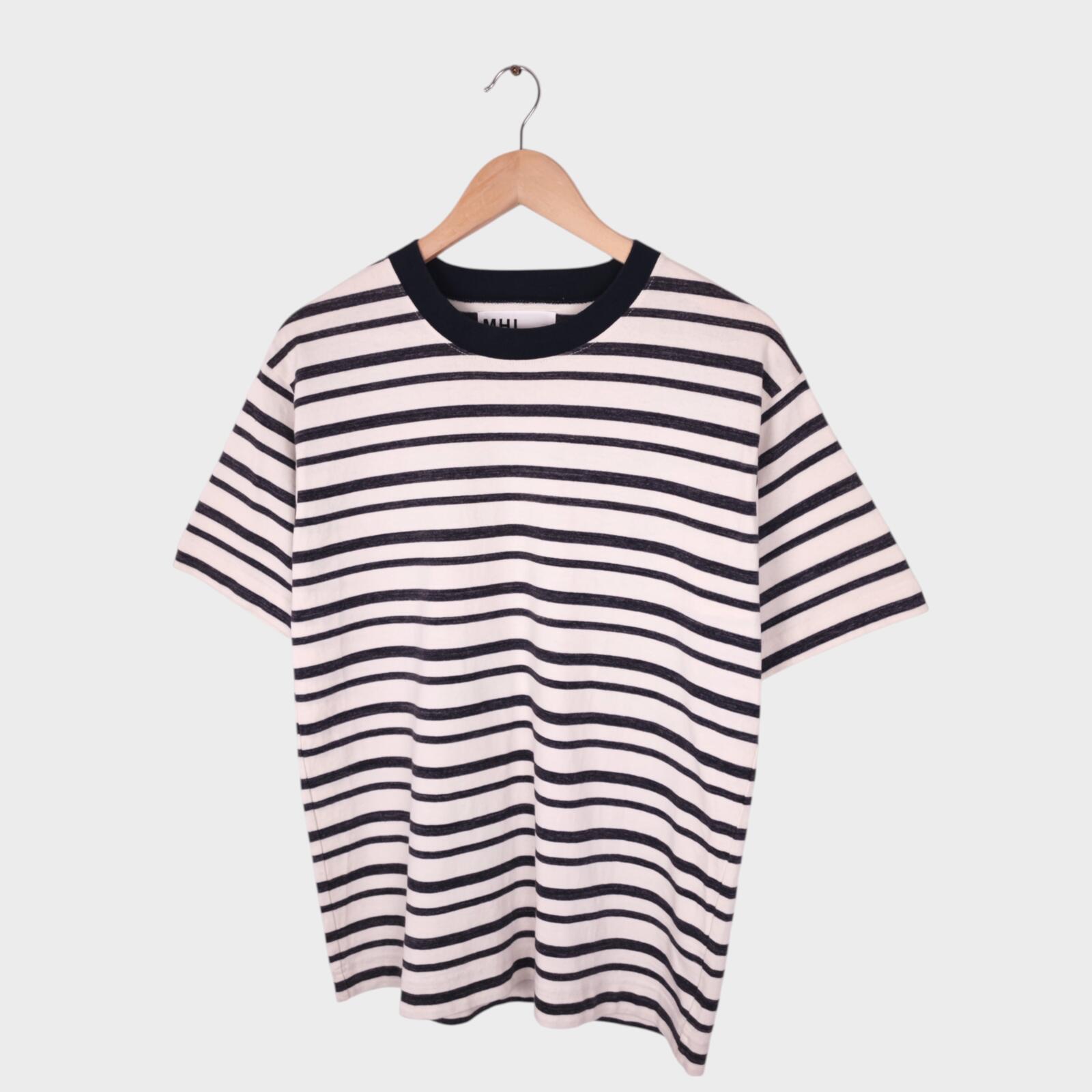 MHL MARGARET HOWELL Men's Made in Japan Striped Heavy Cotton T-Shirt