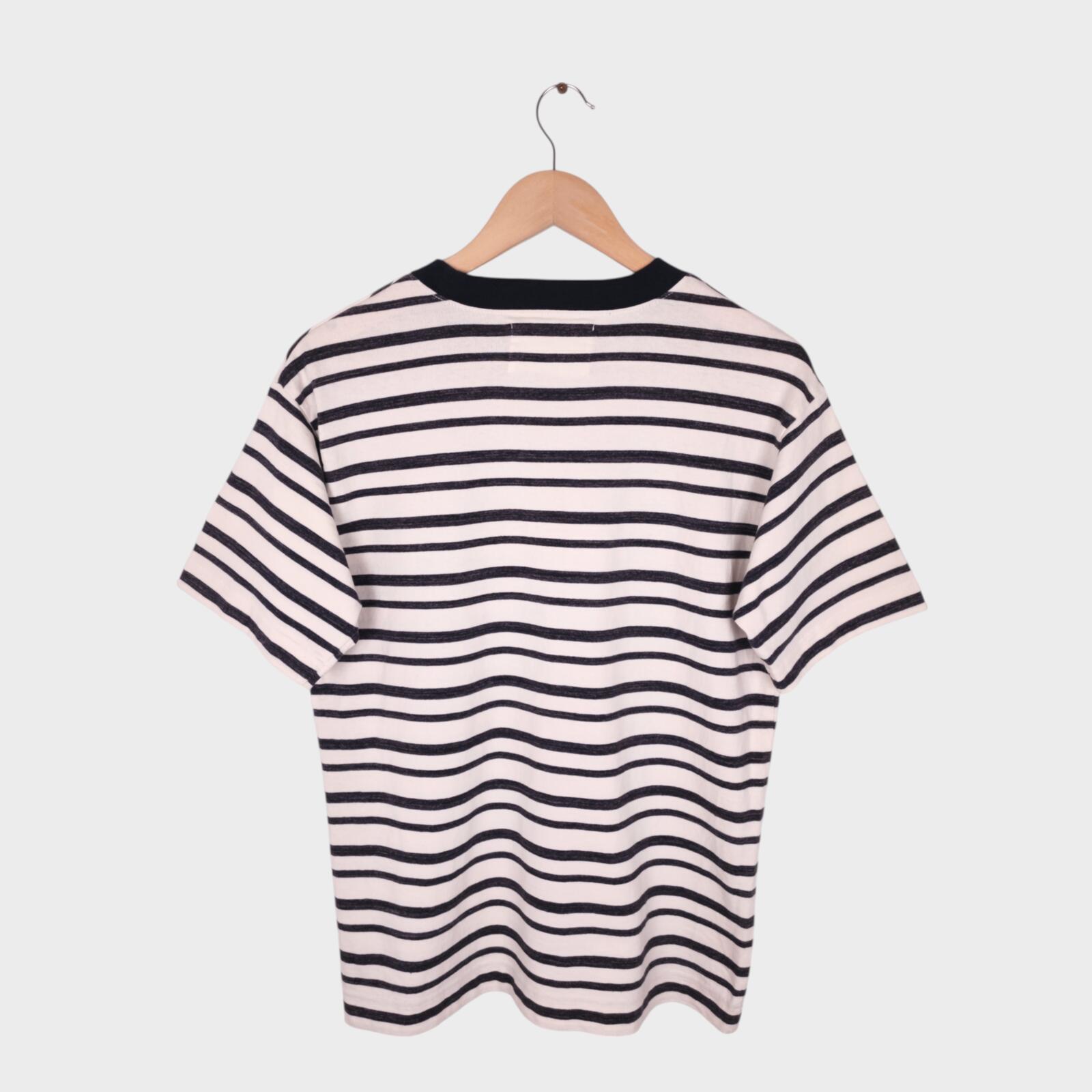 MHL MARGARET HOWELL Men's Made in Japan Striped Heavy Cotton T-Shirt