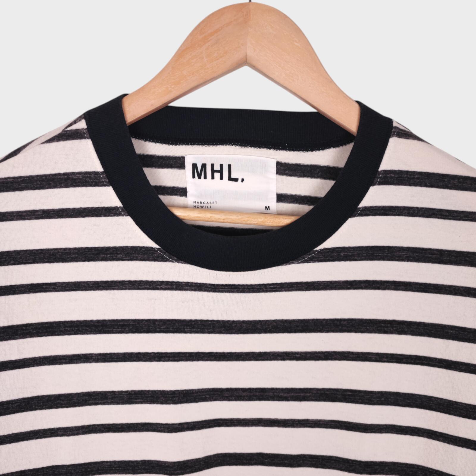 MHL MARGARET HOWELL Men's Made in Japan Striped Heavy Cotton T-Shirt
