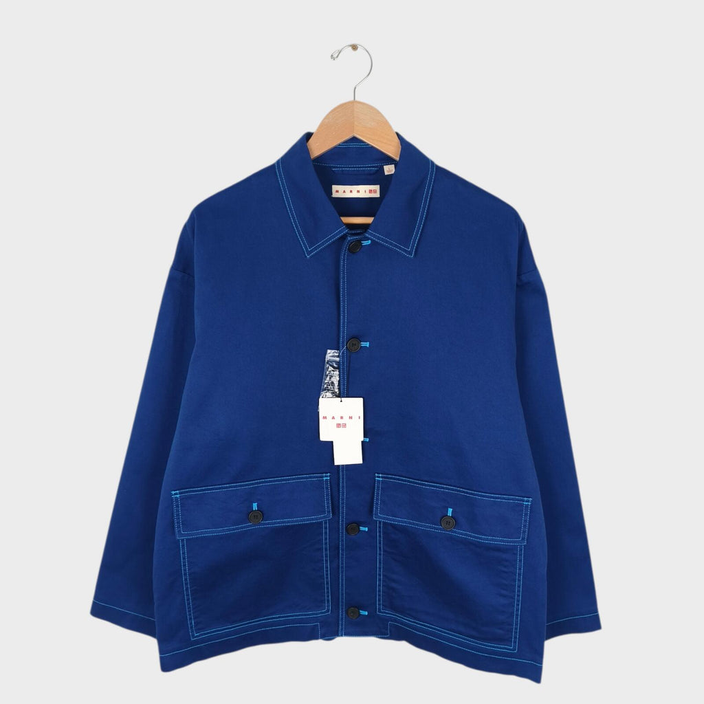 MARNI x UNIQLO Men's Blue Cotton Twill Utility Chore Jacket
