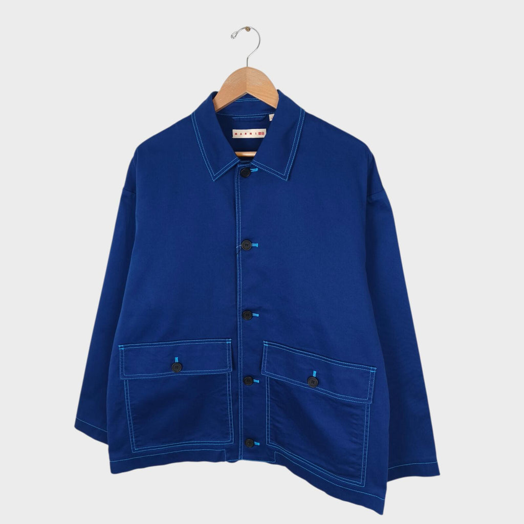 MARNI x UNIQLO Men's Blue Cotton Twill Utility Chore Jacket
