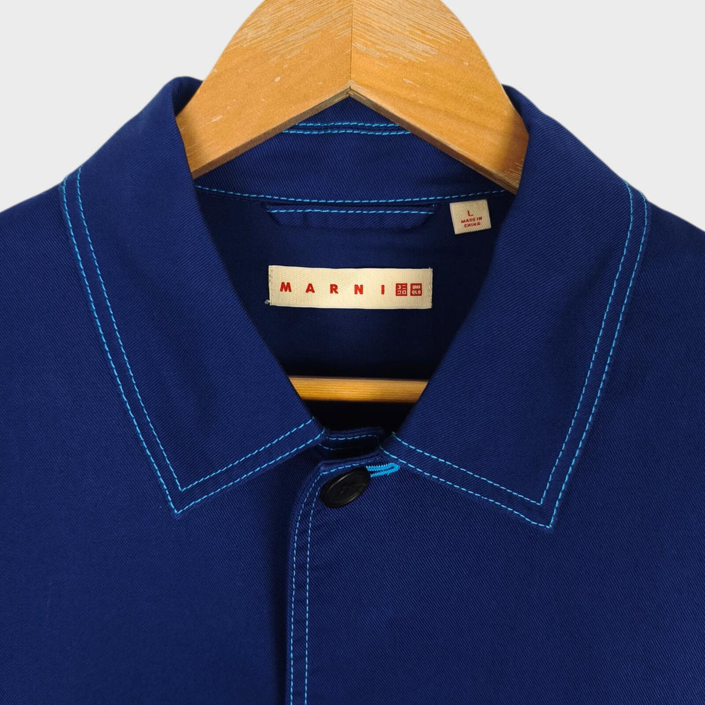 MARNI x UNIQLO Men's Blue Cotton Twill Utility Chore Jacket